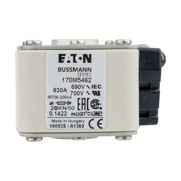 Fuse-link, high speed, 630 A, AC 690 V, size 2, aR, IEC, UL, single indicator image 12