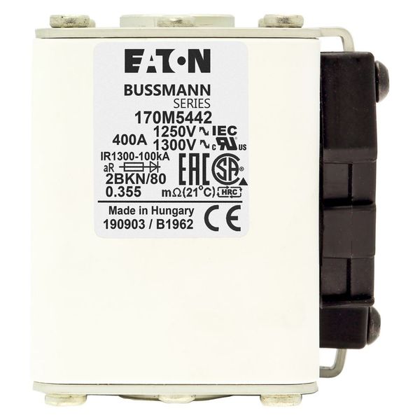 Fuse-link, high speed, 400 A, AC 1250 V, size 2, 61 x 77 x 81 mm, aR, IEC, UL, single indicator image 14