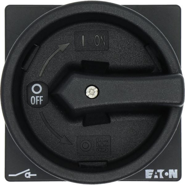 Main switch, P1, 32 A, flush mounting, 3 pole, 1 N/O, 1 N/C, STOP function, With black rotary handle and locking ring, Lockable in the 0 (Off) positio image 18