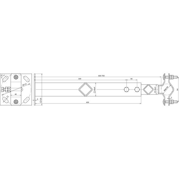 Wall mount. bracket St/tZn-StSt f. pipes D 40-50mm adjustable range 40 image 2