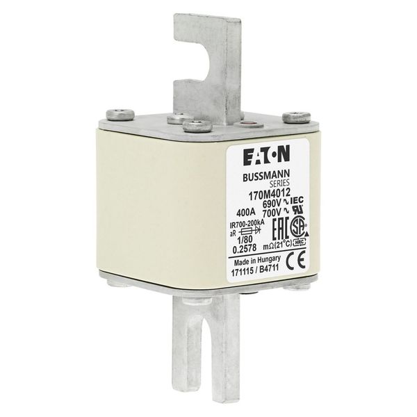 Fuse-link, high speed, 400 A, AC 690 V, DIN 1, 53 x 53 x 108 mm, aR, DIN, IEC, single indicator image 16