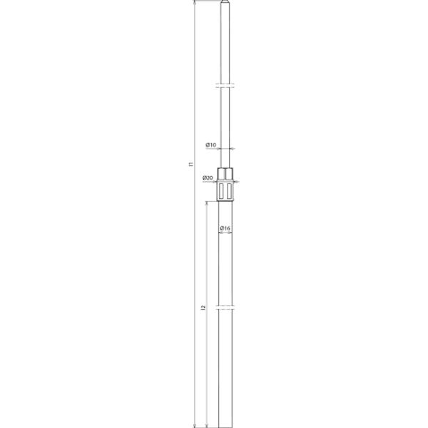 Air-termination rod  GRP/Al D 16/10mm L 1660mm image 2