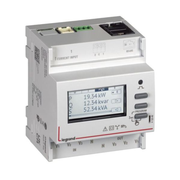 Easy Connect modular EMDX³ measuring unit for flexible Rogowski toroid with graphic display and MODBUS output 4 modules image 1