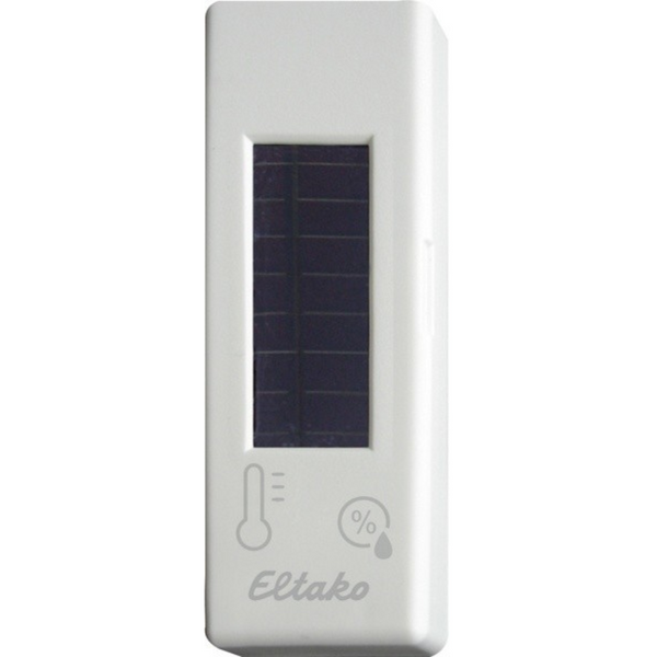 Wireless temperature+humidity sensor with solar cell and battery, polar white mat image 1