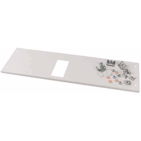 Front cover, +mounting kit, for NZM1, horizontal, 4p, HxW=150x600mm, grey image 1