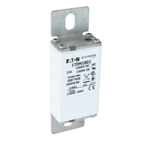 Fuse-link, high speed, 32 A, DC 1000 V, size 000, 24 x 36 x 115 mm, aR, IEC image 22