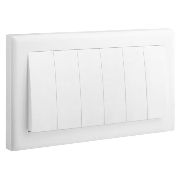 Switch 6 Gang 1 Way 16A 7X14 White, Legrand - ELOE image 1