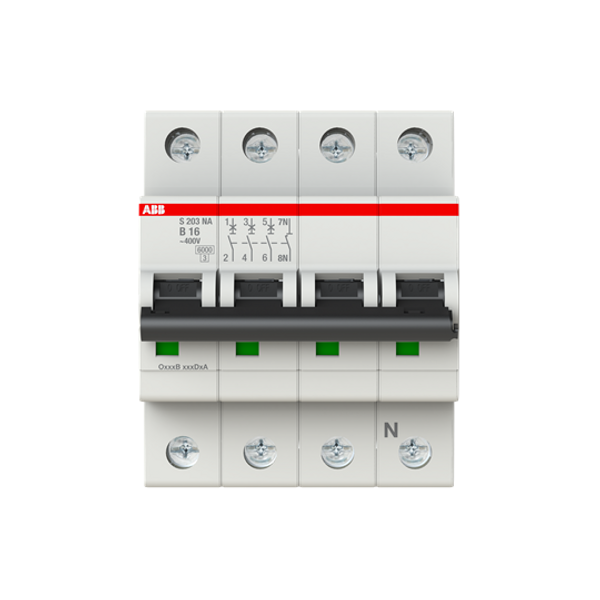 S203-D20NA Miniature Circuit Breaker - 3+NP - D - 20 A image 3