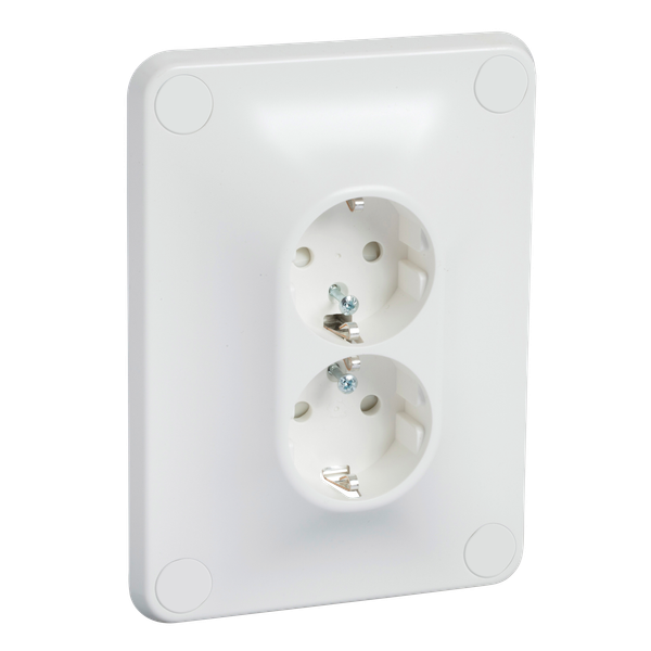 Robust - double socket outlet - 2P + E - flush - screwless - 16A - 250V - white image 5