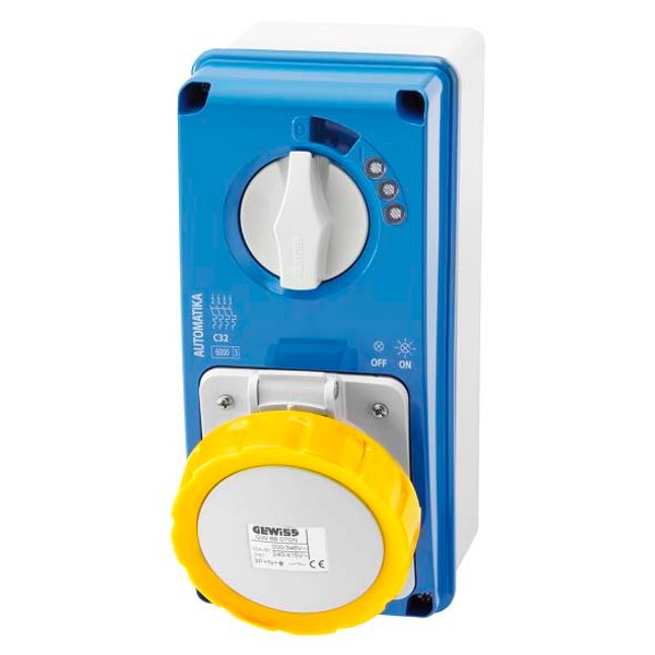 VERTICAL FIXED INTERLOCKED SOCKET OUTLET - AUTOMATIKA - MT 6KA CURVE C - WITH BOTTOM - 3P+E 32A 110V 4H - IP67 image 2