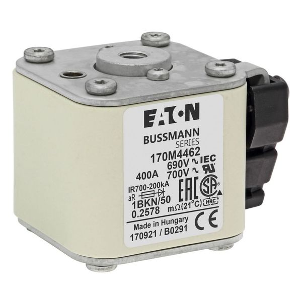 Fuse-link, high speed, 400 A, AC 690 V, size 1, 53 x 69 x 51 mm, aR, IEC, UL, type K indicator, flush end, M8 image 17