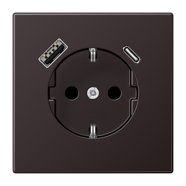 SCHUKO socket with USB type A AL1520-18AD image 1