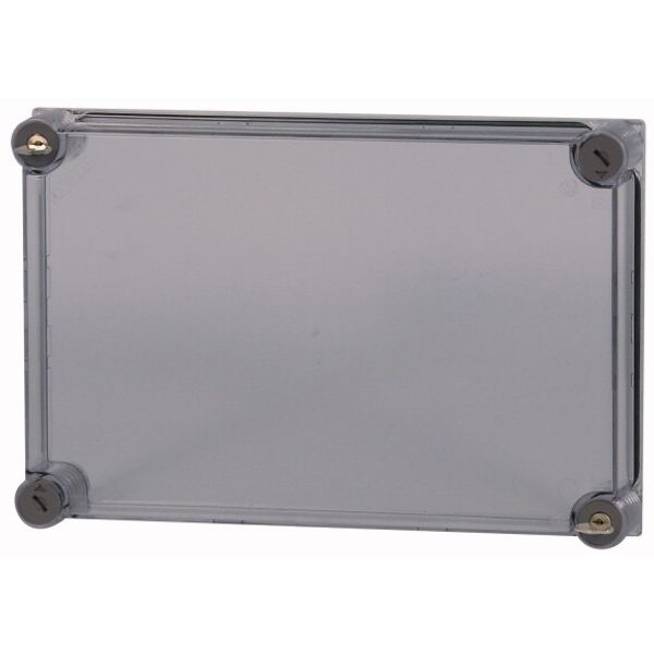 Cap, transparent smoky gray, lockable, HxWxD=250x375x25mm image 1