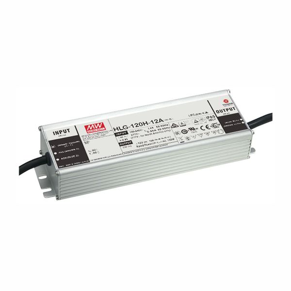 HLG-120H-24A LED driver, IP65 120W, 24V, 5A CV+CC, MEAN WELL image 1