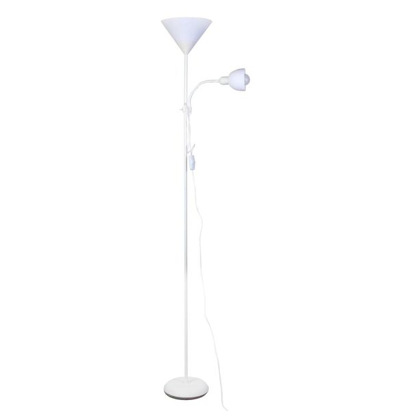 Lisa Floor Lamp 1xE27 with Reading Light 1xE14 White image 1