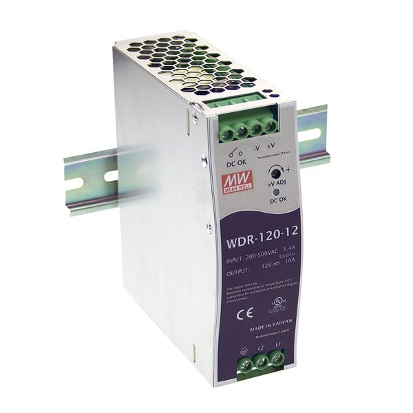 WDR-480-48 DIN rail power supply, 480W, 48V, 10A, MEAN WELL image 1