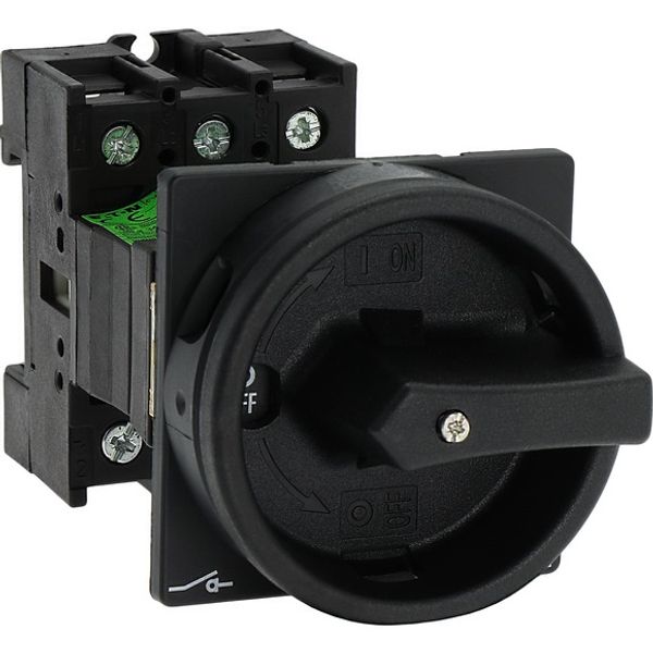 Main switch, P1, 32 A, rear mounting, 3 pole, STOP function, With black rotary handle and locking ring, Lockable in the 0 (Off) position image 7