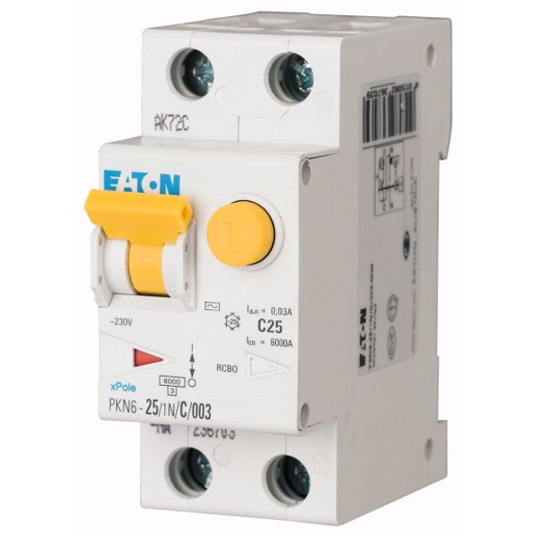 RCD/MCB combination, 13 A, 300 mA, MCB trip characteristic: C, 1p+N, RCD trip characteristic: A image 1