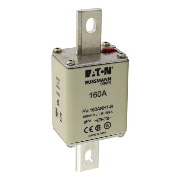 Fuse-link, high speed, 160 A, DC 1000 V, NH1, gPV, UL PV, UL, IEC, dual indicator, bolted tags image 15