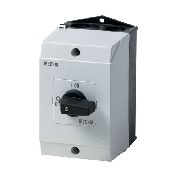 On-Off switch, T3, 32 A, surface mounting, 2 contact unit(s), 3 pole, with black thumb grip and front plate image 2