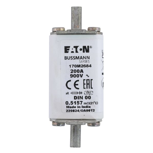 Fuse-link, high speed, 200 A, AC 900 V, DIN 00, aR, DIN, IEC, single indicator image 8