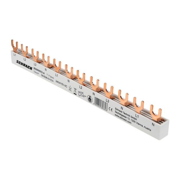 Busbar, 1xRCCB 4-pole, 4xMCB 1+N, 12MW, 10mmý image 5