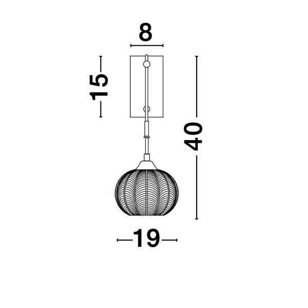 Clear Glass & Satin Gold Metal LED E27 1x12 Watt 230 Volt IP20 Bulb Excluded L: 19 W: 13.5 H: 40 cm image 1