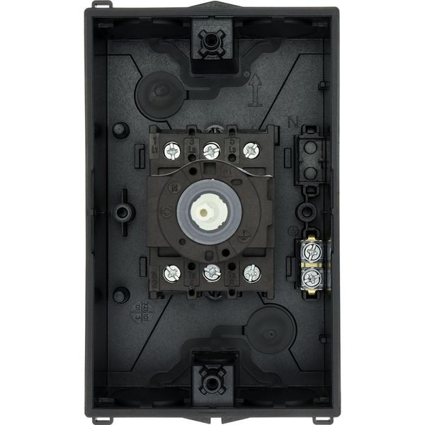 Safety switch, P1, 25 A, 3 pole, STOP function, With black rotary handle and locking ring, Lockable in position 0 with cover interlock, with warning l image 21