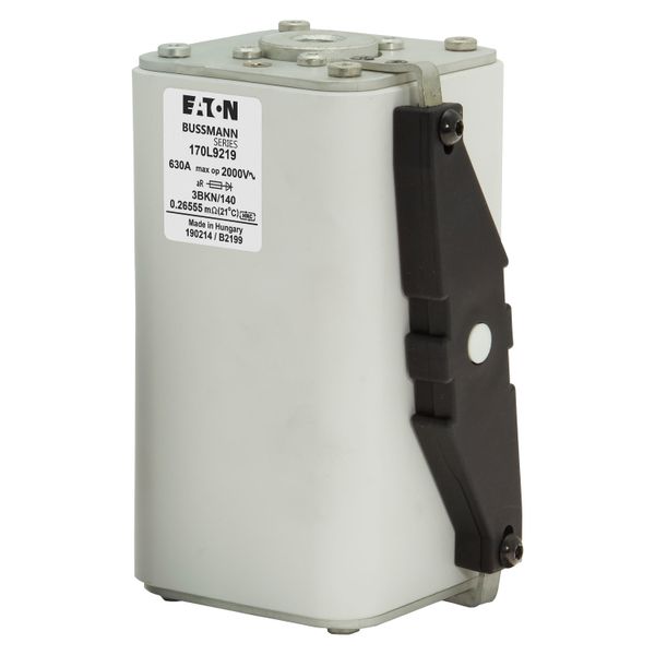 Fuse-link, high speed, 630 A, AC 2000 V, Size 3, 74 x 90 x 143 mm, aR, IEC, single indicator image 10