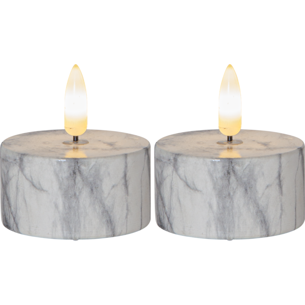 LED Tealight 2 Pack Flamme Marble image 2