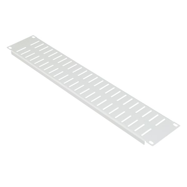 19" Blank panel, screwed, ventilated, 19", 2U, RAL7035 image 1