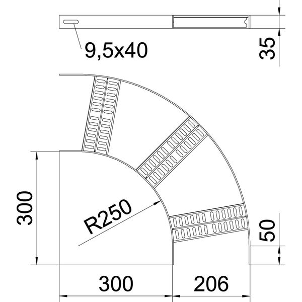 SLZB L 90 200 FT 90° bend with Z-rung B206mm image 2