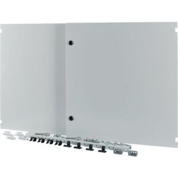 Section wide door, closed, HxW=700x1350mm, IP55, grey image 2