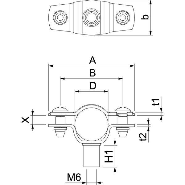 ASG 732 17 A2 Distance saddle with threaded connection M6 14-17mm image 2