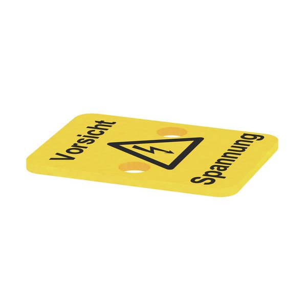 Terminal cover, PVC, yellow, Height: 37 mm, Width: 71.6 mm, Depth: 1 m image 2