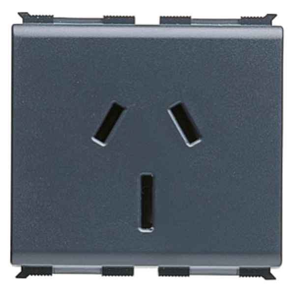 SOCKET-OUTLET STANDARD AUSTRALIANO 250V ac - 2P+E 15A - 2 MODULES - PLAYBUS image 1