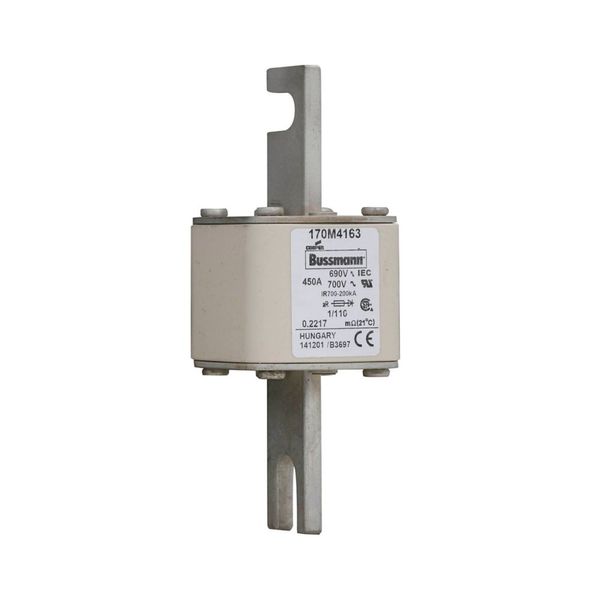 Fuse-link, high speed, 450 A, AC 690 V, DIN 1, 53 x 66 x 138 mm, aR, DIN, IEC, single indicator image 7