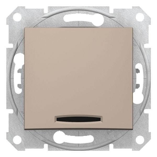 Sedna - intermediate switch - 10AX locator light, without frame titanium image 1