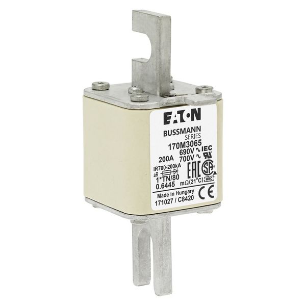 Fuse-link, high speed, 200 A, AC 690 V, compact DIN 1, 45 x 58 x 104 mm, aR, DIN, IEC, single indicator image 16