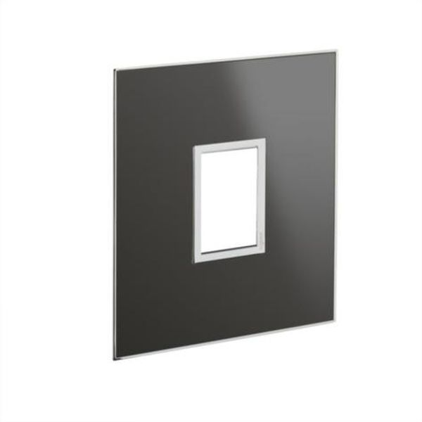 American and South African standard plate Arteor 1 vertical square modules for 2'' x 4'' box - reflective black image 1