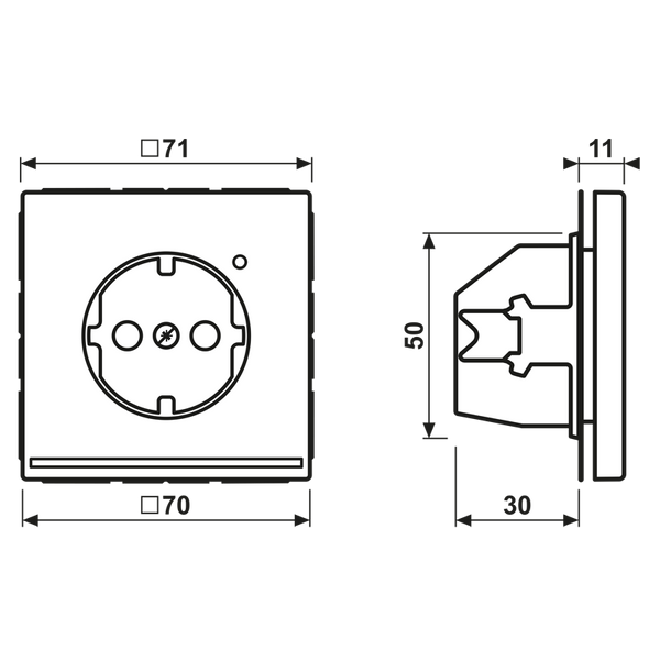 Schuko socket with LED pilot light LS1520-OLGLNW image 6