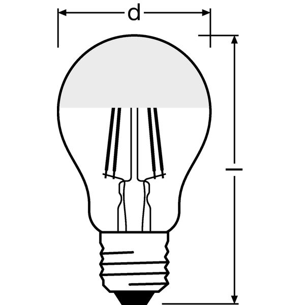 LED Retrofit CLASSIC A Mirror 6.5W 827 Silver E27 image 5