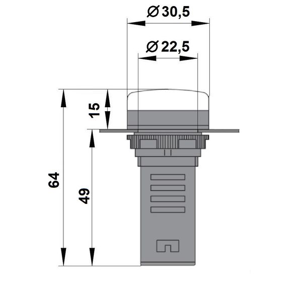 LED-indicator monobloc  230VAC/DC green image 3