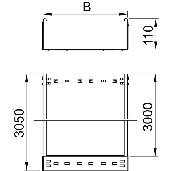 MKSMU 140 FT Cable tray MKSMU unperforated, quick connector 110x400x3050 image 2