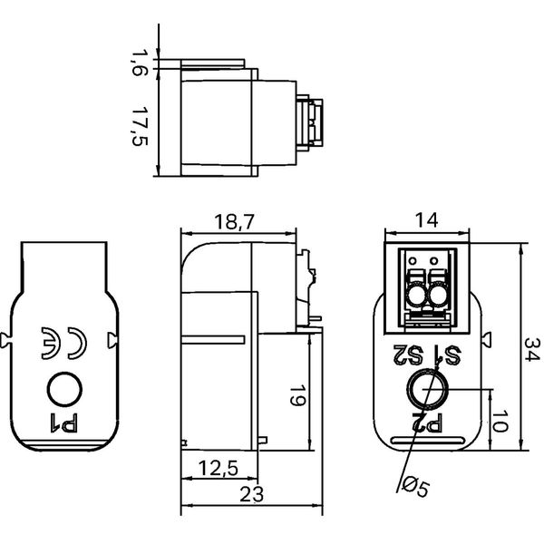 Plug-in current transformer Primary rated current 32 A Secondary rated image 3