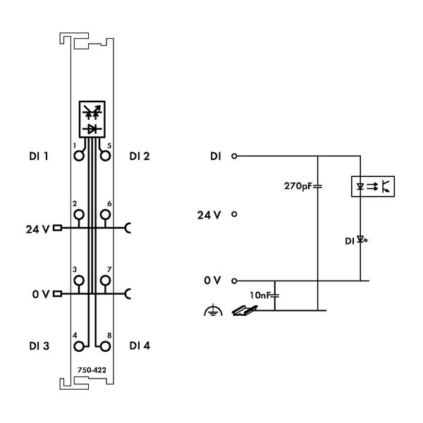 4-channel digital input 24 VDC Pulse extension light gray image 4