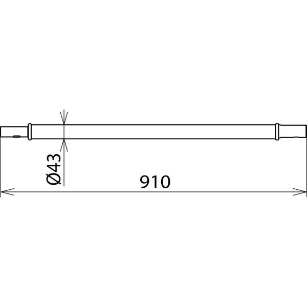 Extension handle with plug-in coupling D 43 mm  L 910mm image 2