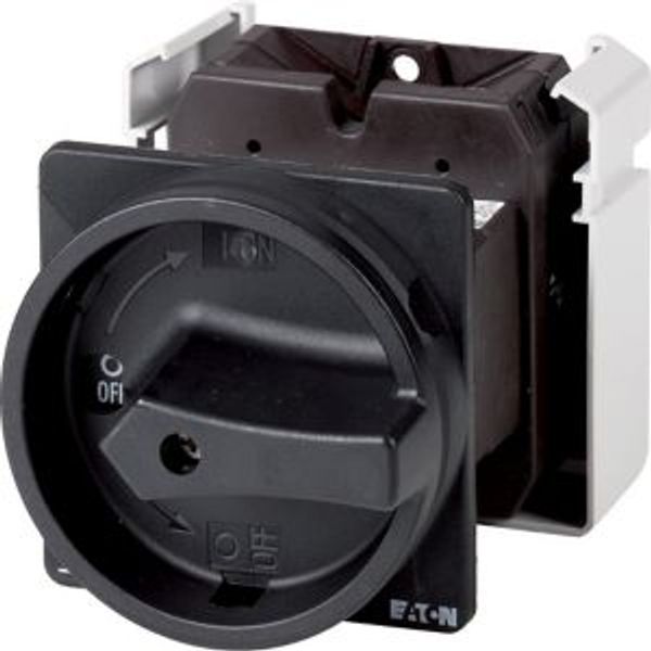 Main switch, T5, 100 A, rear mounting, 4 contact unit(s), 8-pole, STOP function, With black rotary handle and locking ring, Lockable in the 0 (Off) po image 2