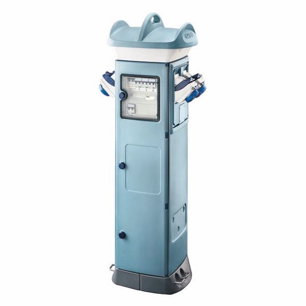 QMC63C - WIRED - FOR CAMPSITE - DOUBLE SIDE TAKE-OFF - 4 SOCKET OUTLET 2P+E 16A COMBIBLOC - IP55 - LIGHT BLUE image 2