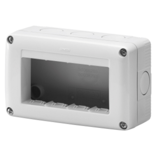 PROTECTED ENCLOSURE FOR SYSTEM DEVICES - 4 GANG - RAL 7035 GREY - IP40 image 1